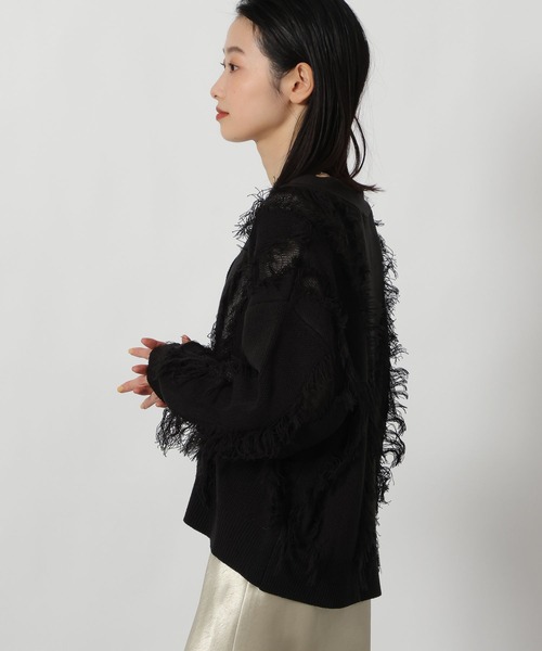 LAKOLE（ラコレ）の「フリンジカーディガン / 646554（カーディガン/ボレロ・レディース・アイボリー/ブラック/ベージュ・FREE）」の15枚目の写真