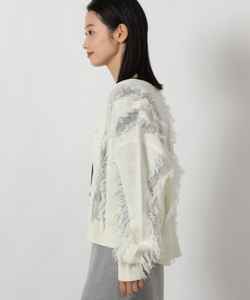 LAKOLE（ラコレ）の「フリンジカーディガン / 646554（カーディガン/ボレロ・レディース・アイボリー/ブラック/ベージュ・FREE）」の18枚目の写真