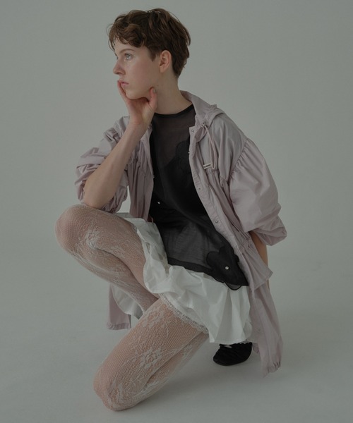 HONEY MI HONEY（ハニーミーハニー）の「taffeta layered drape mini skirt（スカート・レディース・ホワイト/ブラック/ピンク・FREE）」の5枚目の写真
