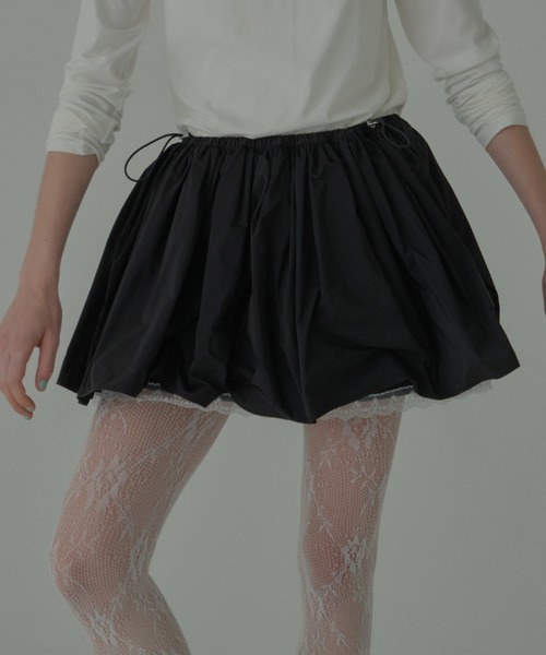 HONEY MI HONEY（ハニーミーハニー）の「taffeta layered drape mini skirt（スカート・レディース・ホワイト/ブラック/ピンク・FREE）」の11枚目の写真