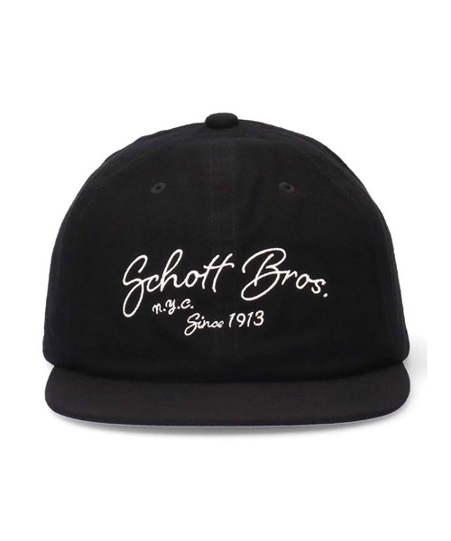 schott（ショット）の「Schott-Cotton Suede EMB Cap（キャップ・メンズ・ブラック・FREE）」の2枚目の写真