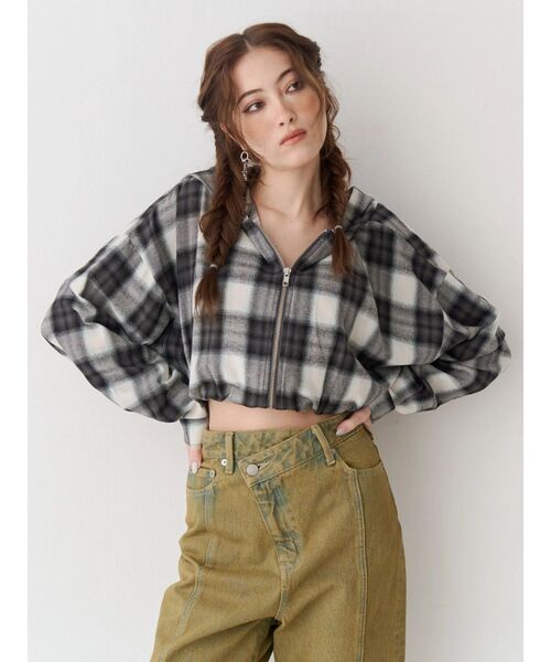 EVRIS（エヴリス）の「フードチェックショートシャツ（シャツ/ブラウス・レディース・レッド/ブラック・FREE）」の16枚目の写真