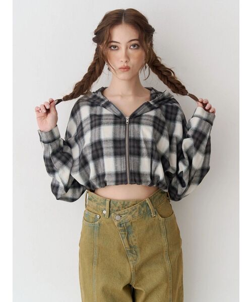 EVRIS（エヴリス）の「フードチェックショートシャツ（シャツ/ブラウス・レディース・レッド/ブラック・FREE）」の17枚目の写真