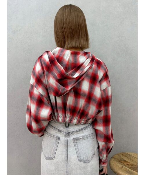 EVRIS（エヴリス）の「フードチェックショートシャツ　春服（シャツ/ブラウス・レディース・レッド/ブラック・FREE）」の18枚目の写真