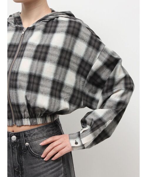 EVRIS（エヴリス）の「フードチェックショートシャツ（シャツ/ブラウス・レディース・レッド/ブラック・FREE）」の8枚目の写真