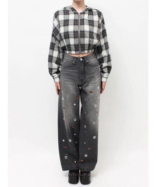 EVRIS（エヴリス）の「フードチェックショートシャツ（シャツ/ブラウス・レディース・レッド/ブラック・FREE）」の11枚目の写真