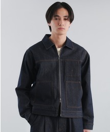 Adoon plain（アドーンプレーン）の「RIGID DENIM DOUBLE-ZIP BLOUSON / リジットデニムダブルジップブルゾン 【セットアップ可】（ブルゾン）」