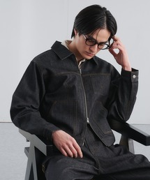 Adoon plain（アドーンプレーン）の「RIGID DENIM DOUBLE-ZIP BLOUSON / リジットデニムダブルジップブルゾン 【セットアップ可】（ブルゾン）」