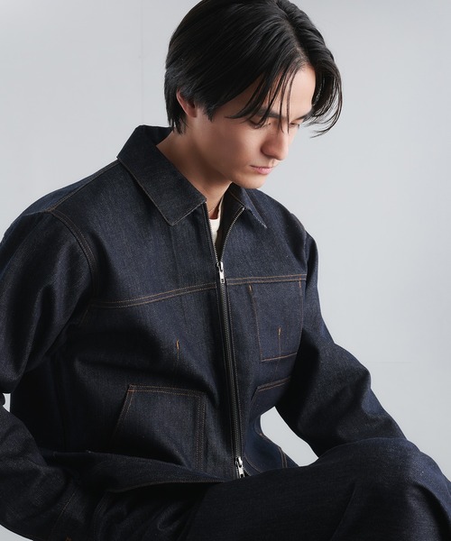 セール】RIGID DENIM DOUBLE-ZIP BLOUSON / リジットデニムダブル