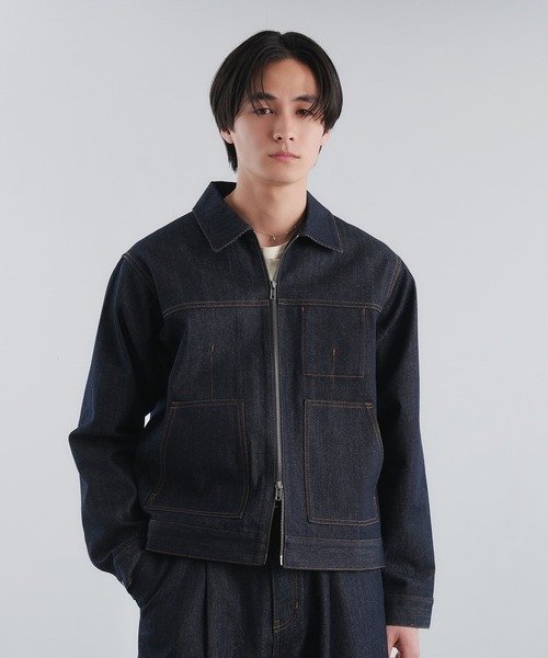 セール】RIGID DENIM DOUBLE-ZIP BLOUSON / リジットデニムダブル