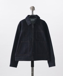 Adoon plain（アドーンプレーン）の「RIGID DENIM DOUBLE-ZIP BLOUSON / リジットデニムダブルジップブルゾン 【セットアップ可】（ブルゾン）」