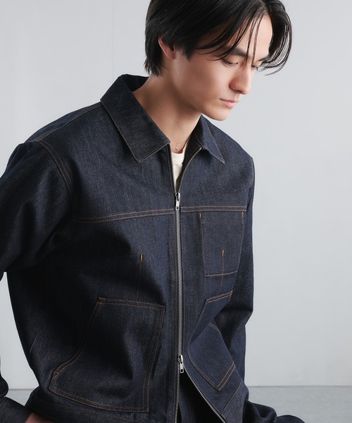 セール】RIGID DENIM DOUBLE-ZIP BLOUSON / リジットデニムダブル
