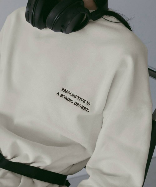 anuke（アンヌーク）の「anuke Embroidery Logo Sweat（Tシャツ/カットソー・レディース・ホワイト/ダークグレー・FREE）」の8枚目の写真