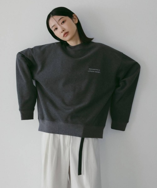 anuke（アンヌーク）の「anuke Embroidery Logo Sweat（Tシャツ/カットソー・レディース・ホワイト/ダークグレー・FREE）」の11枚目の写真