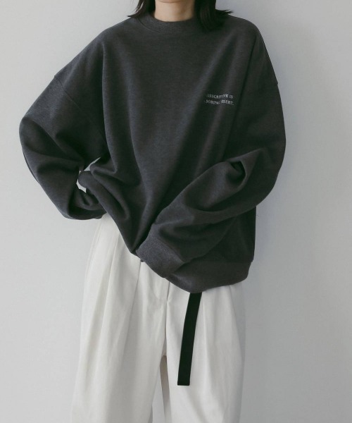 anuke（アンヌーク）の「anuke Embroidery Logo Sweat（Tシャツ/カットソー・レディース・ホワイト/ダークグレー・FREE）」の12枚目の写真