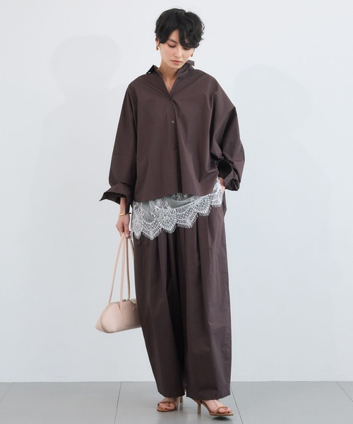 BARNYARDSTORM（バンヤードストーム）の「BARNYARDSTORM / タイプライターワイドシャツ＜セットアップ対応＞（シャツ/ブラウス・レディース・ライトブルー/ブラック/イエロー/ブルー系その他/ブラウン・M/S）」の9枚目の写真