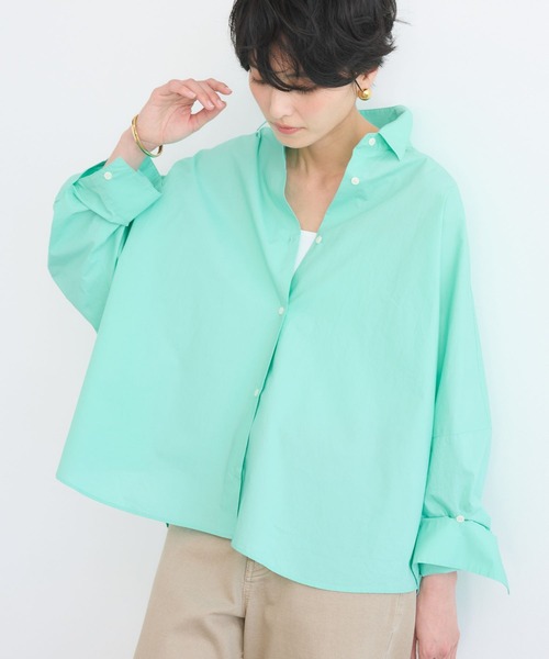 BARNYARDSTORM（バンヤードストーム）の「BARNYARDSTORM / タイプライターワイドシャツ＜セットアップ対応＞（シャツ/ブラウス・レディース・ライトブルー/ブラック/イエロー/ブルー系その他/ブラウン・M/S）」の12枚目の写真