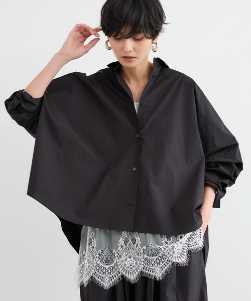 BARNYARDSTORM（バンヤードストーム）の「BARNYARDSTORM / タイプライターワイドシャツ＜セットアップ対応＞（シャツ/ブラウス・レディース・ライトブルー/ブラック/イエロー/ブルー系その他/ブラウン・M/S）」の16枚目の写真