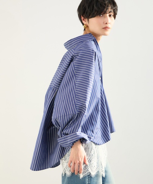 BARNYARDSTORM（バンヤードストーム）の「BARNYARDSTORM / タイプライターワイドシャツ＜セットアップ対応＞（シャツ/ブラウス・レディース・ライトブルー/ブラック/イエロー/ブルー系その他/ブラウン・M/S）」の20枚目の写真