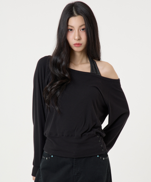 UNKNOWN PLANET（アンノウンプラネット）の「[SET]レイヤードストライプホルタートップロングスリーブTシャツブラック（ニット/セーター・レディース・その他・FREE）」の9枚目の写真