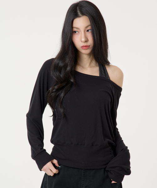 UNKNOWN PLANET（アンノウンプラネット）の「[SET]レイヤードストライプホルタートップロングスリーブTシャツブラック（ニット/セーター・レディース・その他・FREE）」の4枚目の写真