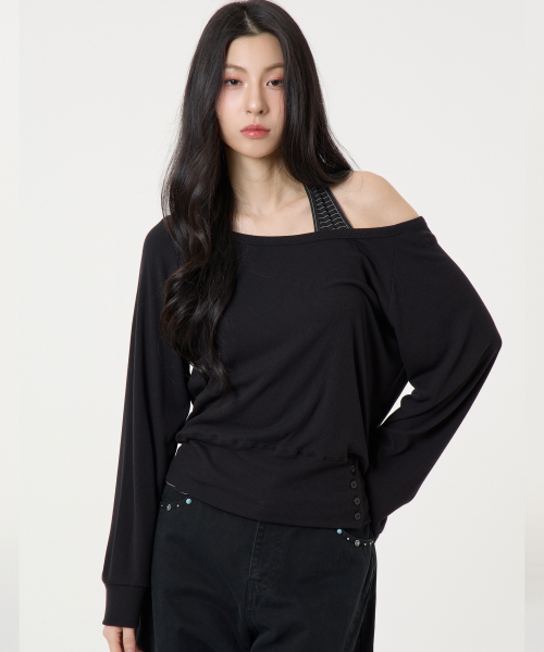 UNKNOWN PLANET（アンノウンプラネット）の「[SET]レイヤードストライプホルタートップロングスリーブTシャツブラック（ニット/セーター・レディース・その他・FREE）」の5枚目の写真