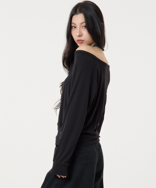 UNKNOWN PLANET（アンノウンプラネット）の「[SET]レイヤードストライプホルタートップロングスリーブTシャツブラック（ニット/セーター・レディース・その他・FREE）」の6枚目の写真