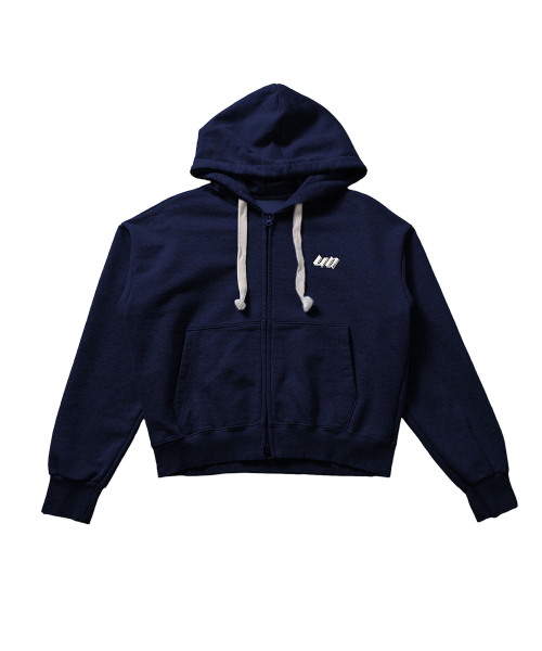 TEN PAST SEVEN(テン ファスト セブン)の「ヘビースウェットクロップフードジップアップ (2カラー)(パーカー・メンズ・グレー/ネイビー・MEDIUM/LARGE)」の3枚目の写真