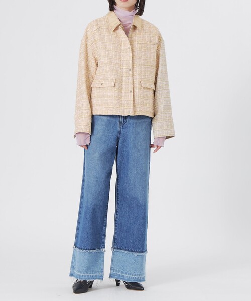 LOVELESS（ラブレス）の「ツイードワークブルゾン（ブルゾン・レディース・イエロー系その他2・34/36）」の2枚目の写真