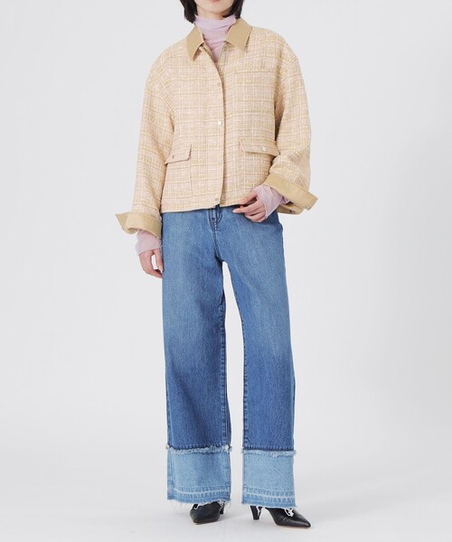 LOVELESS（ラブレス）の「ツイードワークブルゾン（ブルゾン・レディース・イエロー系その他2・34/36）」の4枚目の写真