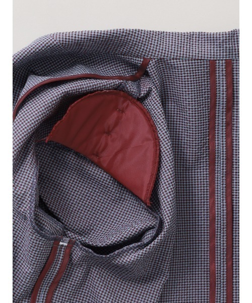 CIS.（シス）の「CIS. ダブルブレストジャケット 半袖 ウォッシャブル コットンサッカー ギンガムチェック（テーラードジャケット・レディース・ブルー/ブラック/ブラウン・36(7号)/38(9号)）」の20枚目の写真