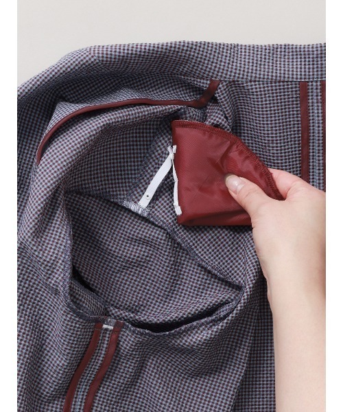 CIS.（シス）の「CIS. ダブルブレストジャケット 半袖 ウォッシャブル コットンサッカー ギンガムチェック（テーラードジャケット・レディース・ブルー/ブラック/ブラウン・36(7号)/38(9号)）」の21枚目の写真