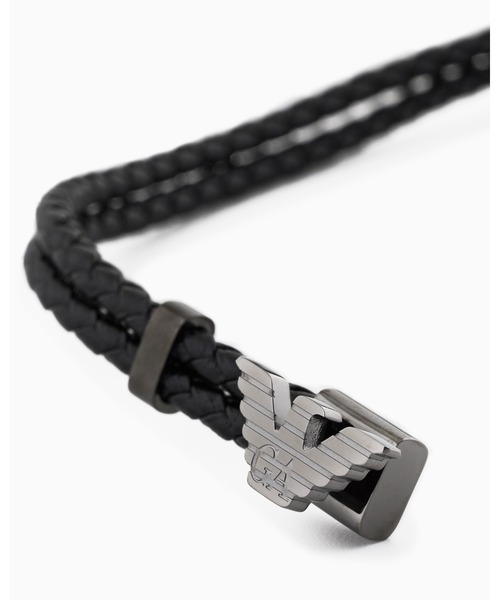 EMPORIO ARMANI（エンポリオアルマーニ）の「【エンポリオ アルマーニ】 IDブレスレット ガンメタル レザー（ブレスレット・メンズ・その他1・FREE）」の2枚目の写真