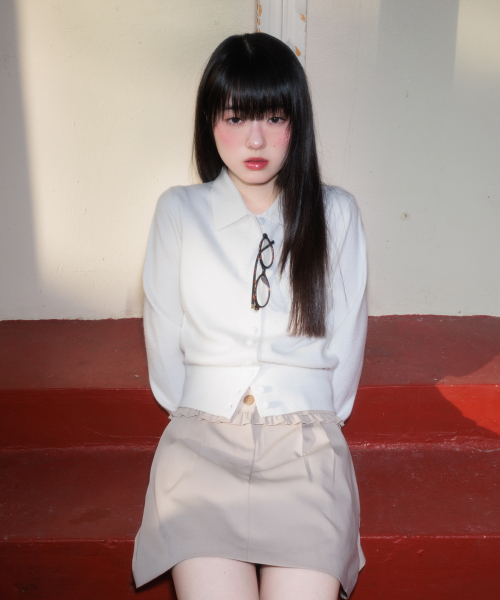 ROSEFRANTZ（ロゼフランツ）の「Fabric Button Collar Cardigan [Ivory]（カーディガン/ボレロ・レディース・アイボリー・OS）」の10枚目の写真