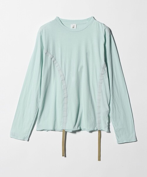 6（ロク）の「＜6(ROKU)＞ハイゲージ コットン ドローストリング ロングスリーブ（Tシャツ/カットソー・レディース・ライトブルー/ベージュ・FREE）」の7枚目の写真