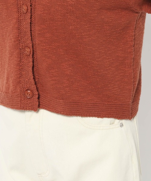 mysty woman（ミスティウーマン）の「スラブ襟付きカーディガンSS　666062（ポロシャツ・レディース・オレンジ/アイボリー/ブラック・FREE）」の17枚目の写真