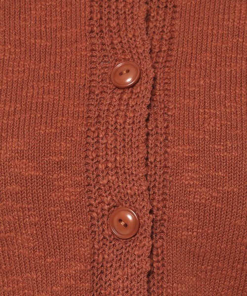 mysty woman（ミスティウーマン）の「スラブ襟付きカーディガンSS　666062（ポロシャツ・レディース・オレンジ/アイボリー/ブラック・FREE）」の18枚目の写真