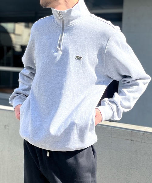 LACOSTE(ラコステ)の「【LACOSTE】ラコステ ジップアップ ハイネック スウェットシャツ(スウェット・メンズ・アッシュグレー/ブラック/ネイビー・S/M/XL/L)」の1枚目の写真