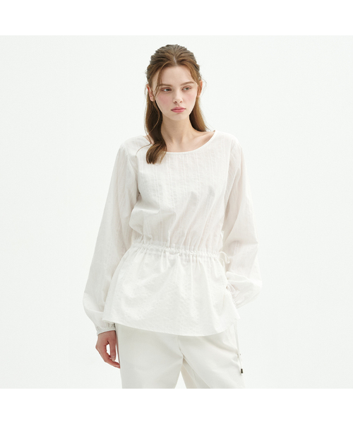 MICANE(ミケーネ)の「アリアストライプシャーリングブラウス(シャツ/ブラウス・レディース・ブラック/アイボリー・MEDIUM/LARGE/X-LARGE/SMALL)」の2枚目の写真