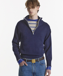 90s QUARTER-ZIP KNIT NAVY