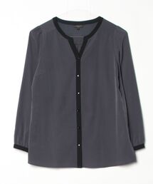 ◆LAPIS LUCE ビームス グレー シャーリングブラウス Ray BEAMS（レイビームス）の「リブ シャーリング シャツ（シャツ