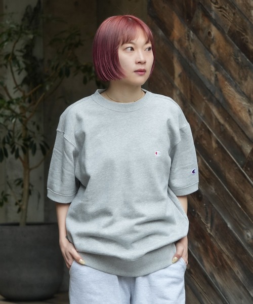 Champion（チャンピオン）の「【CHAMPION/チャンピオン】【乾きやすくてヨレない】半袖スウェット USAコットン×リサイクルポリエステル サステナブル 洗濯に強い（Tシャツ/カットソー・メンズ・杢グレー/オフホワイト/ネイビー/ブラック・MEDIUM/LARGE/X-LARGE）」の12枚目の写真