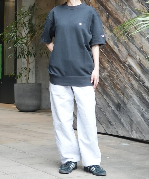 Champion（チャンピオン）の「【CHAMPION/チャンピオン】【乾きやすくてヨレない】半袖スウェット USAコットン×リサイクルポリエステル サステナブル 洗濯に強い（Tシャツ/カットソー・メンズ・杢グレー/オフホワイト/ネイビー/ブラック・MEDIUM/LARGE/X-LARGE）」の18枚目の写真