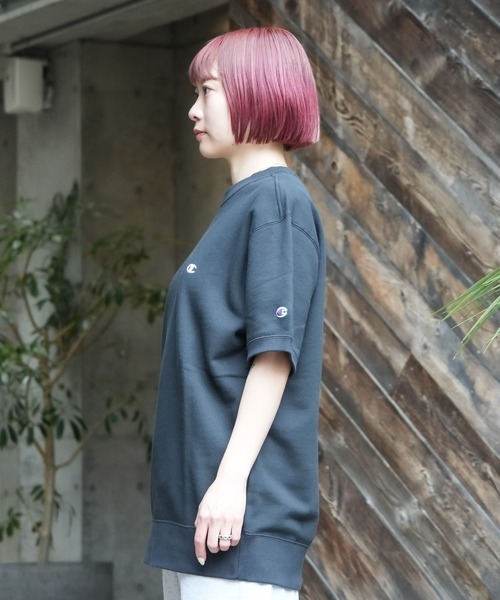Champion（チャンピオン）の「【CHAMPION/チャンピオン】【乾きやすくてヨレない】半袖スウェット USAコットン×リサイクルポリエステル サステナブル 洗濯に強い（Tシャツ/カットソー・メンズ・杢グレー/オフホワイト/ネイビー/ブラック・MEDIUM/LARGE/X-LARGE）」の19枚目の写真