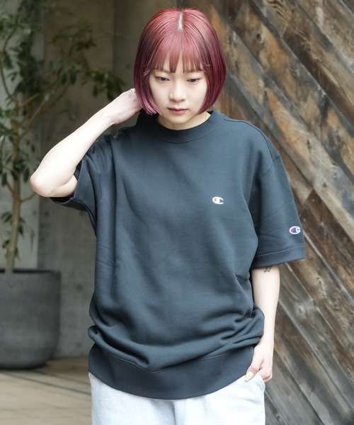 Champion（チャンピオン）の「【CHAMPION/チャンピオン】【乾きやすくてヨレない】半袖スウェット USAコットン×リサイクルポリエステル サステナブル 洗濯に強い（Tシャツ/カットソー・メンズ・杢グレー/オフホワイト/ネイビー/ブラック・MEDIUM/LARGE/X-LARGE）」の21枚目の写真
