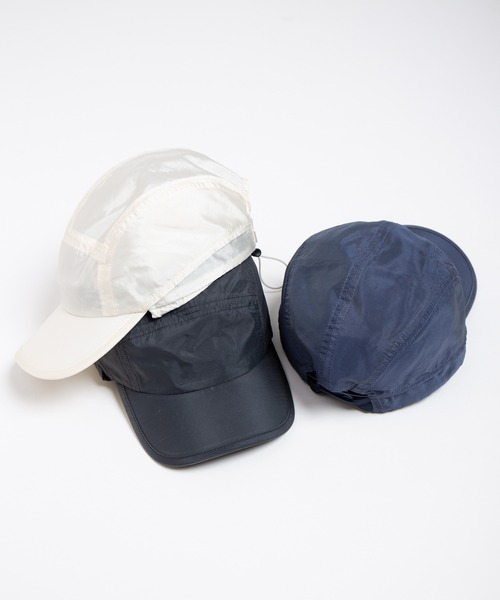 RACAL(ラカル)の「Ear Tab Shiny Summer Cap / 耳当て付きシャイニーサマーキャップ(キャップ・レディース・ネイビー/アイボリー/ブラック・FREE)」の5枚目の写真