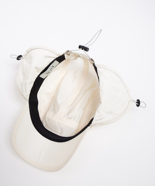 RACAL(ラカル)の「Ear Tab Shiny Summer Cap / 耳当て付きシャイニーサマーキャップ(キャップ・レディース・ネイビー/アイボリー/ブラック・FREE)」の12枚目の写真