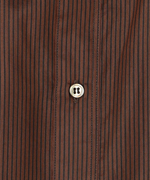 LE GLAZIK（ルグラジック）の「LE GLAZIK | シアーボーダー ギャザーフレアシャツ WOMEN（シャツ/ブラウス・レディース・ブラウン系その他・36）」の7枚目の写真