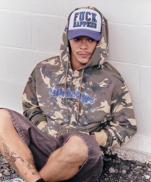 WOKE EDGE(ウォークエッジ)の「WOKE EDGE / ウォークエッジ DIAMOND LOGO ZIP HOODIE(パーカー・メンズ・カーキ・MEDIUM/LARGE)」の4枚目の写真