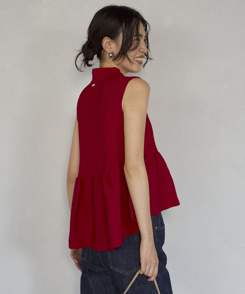 Firsthand（ファーストハンド）の「Firsthand/ファーストハンド ジャパンメイド ホールガーメント ペプラム ベスト（ベスト・レディース・ブラック/ベージュ/レッド・FREE）」の12枚目の写真